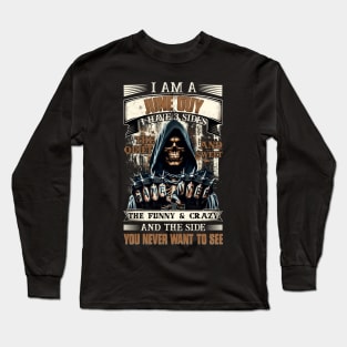 Skull I'm A June Guy I Have 3 Sides Birthday The Quiet & Sweet The Funny & Crazy Long Sleeve T-Shirt